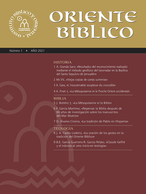 cover image of Oriente Bíblico nº 1